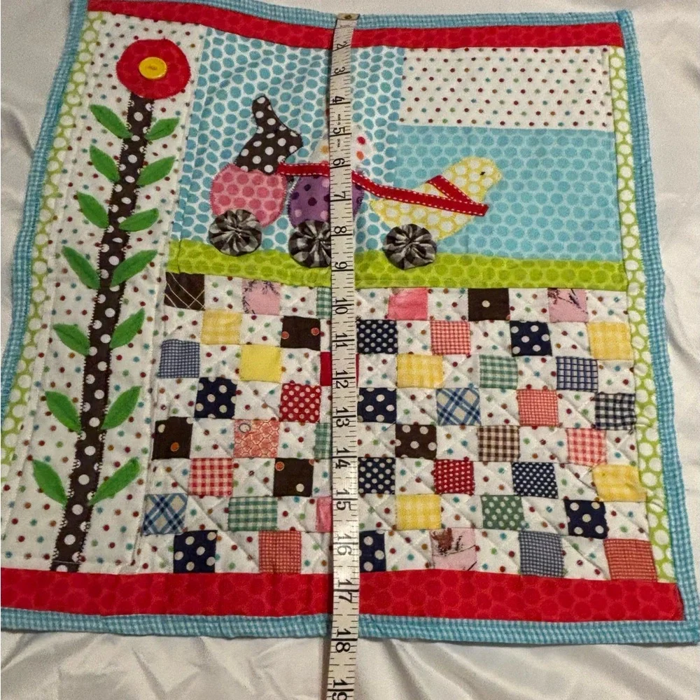 Quilt Chicks And Rabbits Polka Dots Wall Art 16x18